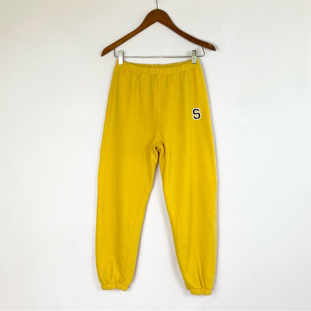 SPRWMN Mini Logo Sweatpants Mustard 100% Cotton Size Xs Gold Loungewear Casual